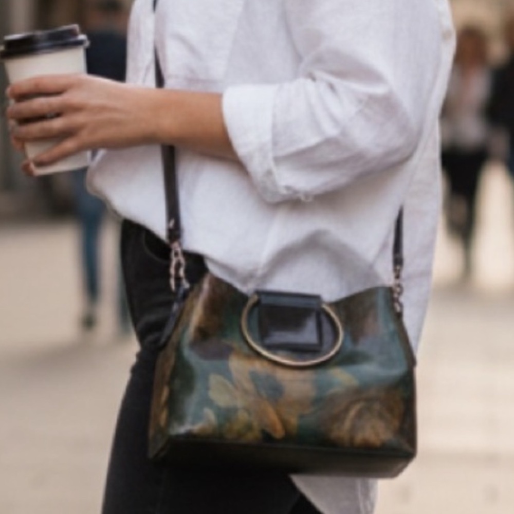🌟 PATRICIA NASH: Empoli Satchel in Floral Pattern in FULL-GRAIN LEATHER